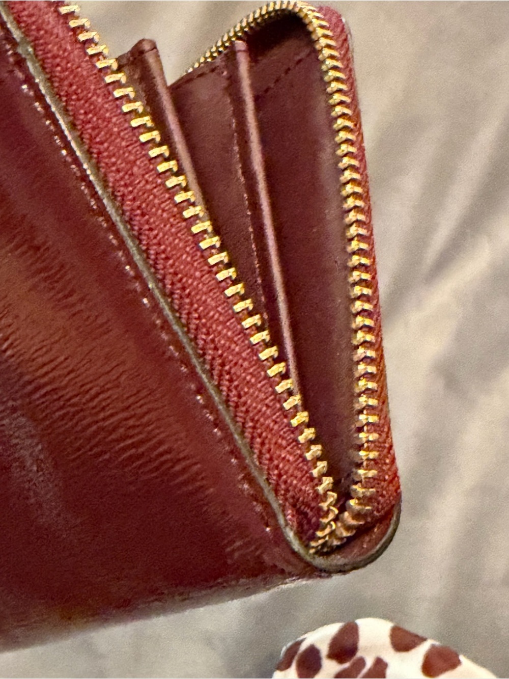 kate spade patent zip-around wallet in burgundy - Picture 6 of 10